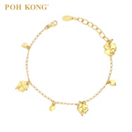POH KONG 916/22K Gold Tranz Clover Heart Bracelet