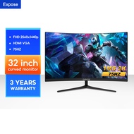 Expose จอคอมพิวเตอร์ 4K 144HZ จอคอม monitor จอโค้ง เต็มจอไร้ขอบ 27 นิ้ว จอคอมพิวเตอร์ 165HZ LED IPS 1MS HDMI/DP/VGA รับประกัน 3ปี