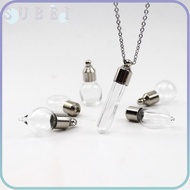 SULIN Glass Bottle Necklace, Fillable Transparent Glass Wishing Bottle, Keepsake with Chain DIY Memo
