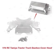 For 1/14 Tamiya RC Tractor Truck Metal Gearbox Cover Hood RC Car Upgrade Parts Accessories
