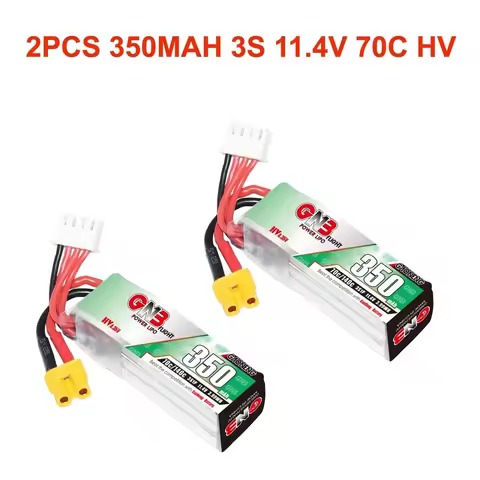 2PCS GAONENG GNB 3S1P 350mah 11.4V 70C/140C HV Lipo Battery With XT30 Plug For BETAFPV Beta75X 3S Be