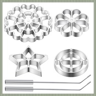 (QJWR) Rosette Iron Molds Set Bunuelos Mold with Handle Cooking Stamp Maker Kit Cookie Cutter Alumin