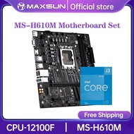 【现货速发】MAXSUN Motherboard Set Challenger H610M Intel i3 12100F LGA1700 [New but without cooler] Dual channel DDR4 Computer Combo