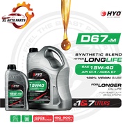 [HYO] Synthetic Blend Engine Oil D67-M 15W-40 Long Life API CI-4/ACEA E7 (1L/7L) for Diesel Engines