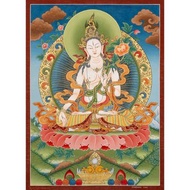 手繪白度母唐卡 和平女神