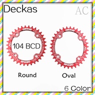 Deckas 104BCD 32T/34T/36T/38T Chainring Round/Oval Narrow Wide Chainring MTB Mountain Bike Bicycle 1