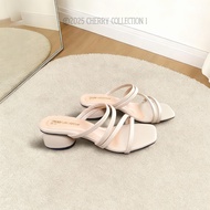 HEELLS SANDALS CHUNKY FLATWanita 3CM HEELTALI CHERRY COLLECTION SHOES Wanita
