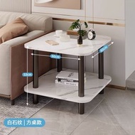 全城熱賣 - W88 時尚系列 白色小茶几 闊白石紋 簡易客廳小茶几 北歐小圓桌 茶几 沙發邊幾 簡易圓形小茶几【50*50*53】松木腿 簡約款 需自行安裝