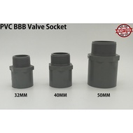 32MM 40MM 50MM PVC PIPE FITTING BRAND BBB (BINA) VALVE SOCKET | PAIP AIR FITTING KELABU