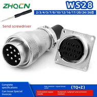 Aviation Plug WS28-2 Core-3-4-5-8-7-10-12-16-17-20P24 Pin 35 Hole TQ/Z Square Seat