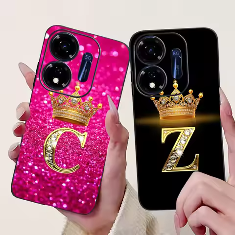 For Itel P55 5G Case Cute Initial Letters Soft Silicone Shockproof Cover For ITEL P55 5G P661N P665L
