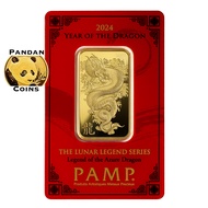 Pamp Suisse 2024 Year of the Dragon 9999 Gold Bar 1 oz