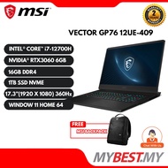 MSI Vector GP76 12UE-409MY Gaming Laptop (17.3" 360Hz/i7-12700H/16GB/1TB/RTX3060/Win11Home)