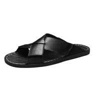 Leather Men's Fashion Outdoor Slippers plus Size 38-48