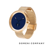 Domeni Company經典系列不鏽鋼單眼男錶 米蘭錶帶/伯爵藍錶盤-金(GBM01)