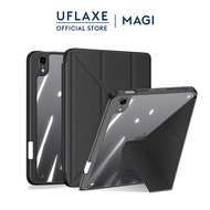 UFLAXE MAGI เคสโฟลิโออัจฉริยะกันกระแทกสำหรับ Apple iPad mini (รุ่นที่ 6) / iPad Mini 6 ฝาครอบแท็บเล็ตใสแบบป้องกันเต็มรูปแบบที่ทนทานปลอกป้องกันแบบโปร่งใส