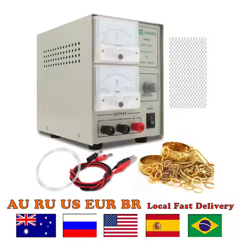 2A Gold Plating Kit Machine for Jewelry - Electroplating Silver and Gold Processing Tools with Adjus