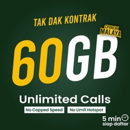 PROMO Onexox Postpaid Black [ 60GB ] B59DB | 60GB 4G/5G  Hi Speed | Simkad Unlimited Hotspot | Tak A