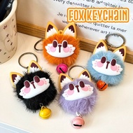 GANTUNGAN Cute Pom Pom Fur Fox Cat Keychain Bagcharm Fox Cat Keychain