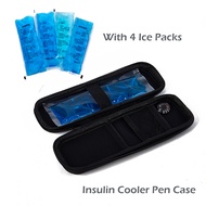 GlowHealthH Insulin Cooler Travel Case เบาหวานฉนวน Cooling BAG พร้อมแพ็คน้ำแข็ง4ชิ้น