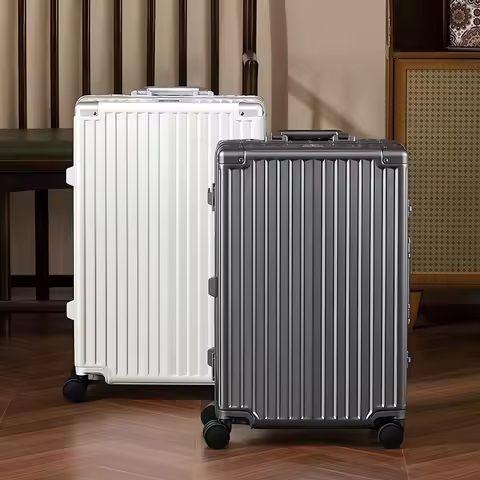 Fashionable PC aluminum frame luggage for women, 20/22/24/26/28 inches, boarding case, trolley trave