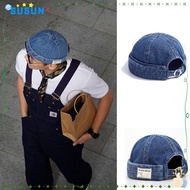 SUSUN Denim Dome Melon Cap, Retro Japanese Style Brimless Beanie Cap, Casual Adjustable Docker Cap U