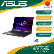 ASUS ROG Strix Scar 18 G834J-YN6068W (18 QHD IPS 240HZ|I9-13980HX|64GB DDR5|1TB + 1TB G4 NVME|RTX409