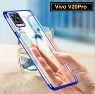 [ส่งจากไทย] Case Vivo V20Pro เคสวีโว่ เคส vivo V20pro เคสนิ่ม TPU CASE เคสขอบสีหลังใส เคสกันกระแทก เ