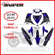 [FULL TANAM ] SNIPER COVERSET LC LC135 V4-V7 EXCITER RC PURPLE BLACK / HITAM UNGU RC