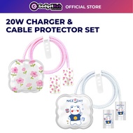 [Gadgethub] Cover Protector for Adapter Charger + Cable Protector Set UK 20W Charger