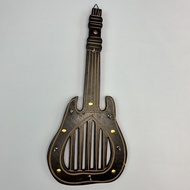 Handcrafted Handmade Guitar Shaped Wood Key Holder Home Decoration Hari Raya Deepavali Decoration.