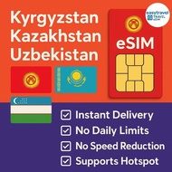 Kyrgyzstan Kazakhstan Uzbekistan Georgia Azerbaijan Armenia eSIM Supports Hotspot 3-20GB