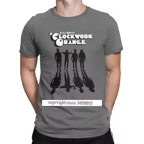A Clockwork Orange Shadows Tshirts Men Walk Mechanics Kubrick Darkness Fun Cotton Tee Tops T Shirt S