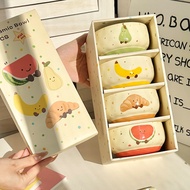 JY009 Ceramic Rice Bowl with Fruit Pattern Lovely Croissant Sweet Food Bowl Snacks Cotton Balls Shop