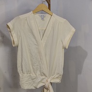 Nine West Cream Wrap Blouse – Front Tie Detail – Soft Textured – 98 x 58