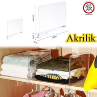 Acrylic Cabinet Drawer Shelf Divider Transparent Wardrobe Divider/ Wardrobe Divider Acrylic Bookcase