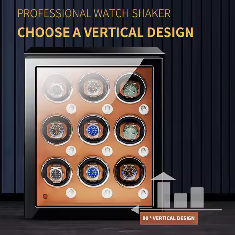 Watch Winder Luxury Brand Fingerprint Unlock 2 3 4 6 9 Automatic Watches Boxes Wooden Watch Storage 