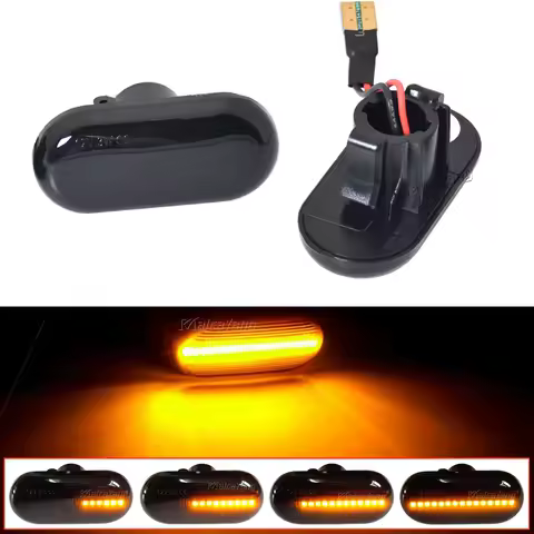 2pcs LED Dynamic Turn Signal Lamp Side Marker Lights Indicator Flasher For Renault Clio 1 2 KANGOO M