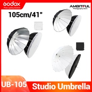 Godox UB Umbrella 105cm 41"  Studio Photography Umbrella Black White / Black Sliver / White Transparent Parabolic Umbrella with Diffuser Cover