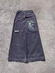 รุ่นใหม่ JNCO กางเกงยีนส์ทรงสลิมสไตล์อเมริกันสตรีทฮิปฮอป   กางเกงขากว้างลำลองแฟชั่นผู้ชาย