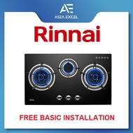 RINNAI RB-783G FLEXIHOB 78CM 3 BURNER GLASS BUILT-IN GAS HOB