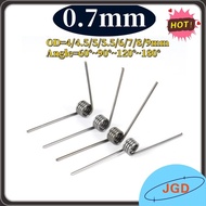 sus304 d0.7mm OD4/4.5/5/5.5/6/7/8/9mm V-shaped spiral torsion spring angle 60/90/120/180 degrees【JGD
