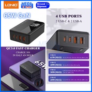 LDNIO A4808Q 65W Super Fast Charging Desktop Charger 2 PD 2 USB-C Fast Charging Universal Notebook Wall Charger