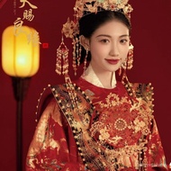 YQ2023Ming Hanfu Ancient Costume Chinese Wedding Dress Wedding Clothes Original Genuine a Chaplet and Official Robes Bri