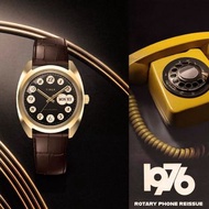優惠價  歡迎查問  復刻版  Timex  1976 Rotary Phone Dial Reissue  旋轉撥號電話設計  TW2Y82100  TW2Y821  黑金色  錶徑37mm  錶耳