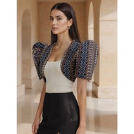 Amyenjoylife Bolero Phụ Nữ Trang Phục Thanh Lịch Phong Cách Bohemian ống tay phồng Top Filipiniana T