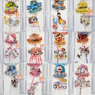 CAKE TOPPER SET skewer CAKE decoration birthday tart paper minion decoration spiderman hello kitty h