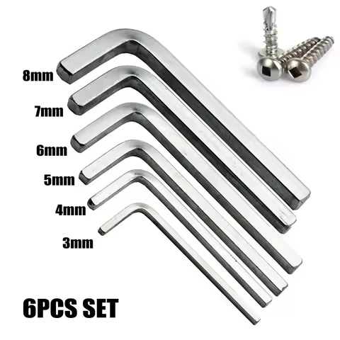6Pcs L Shape Square Head Wrench Square Key Inner 4 Point Wrench Screwdriver Set 3-8mm Hand Tools Too