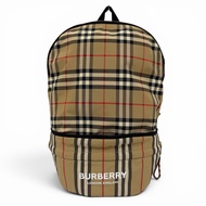 成色極佳☆BURBERRY 8013921 Nova 格紋 Logo 雙肩包/斜背包/日用包 米色 女款，附防塵袋