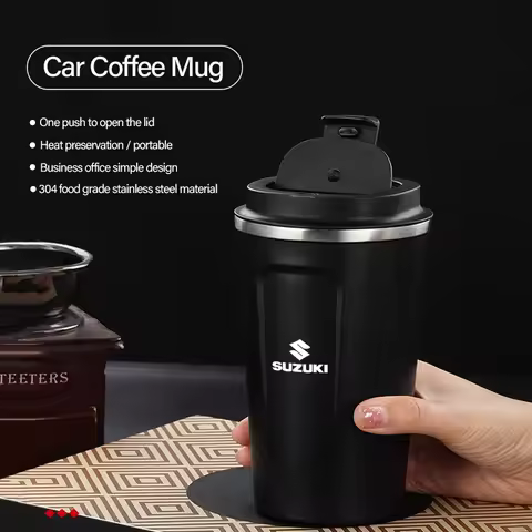 Portable Car Coffee Mug Travel Water Cup Thermal Cup Accessories For Suzuki Vitara Swift Jimny Ignis